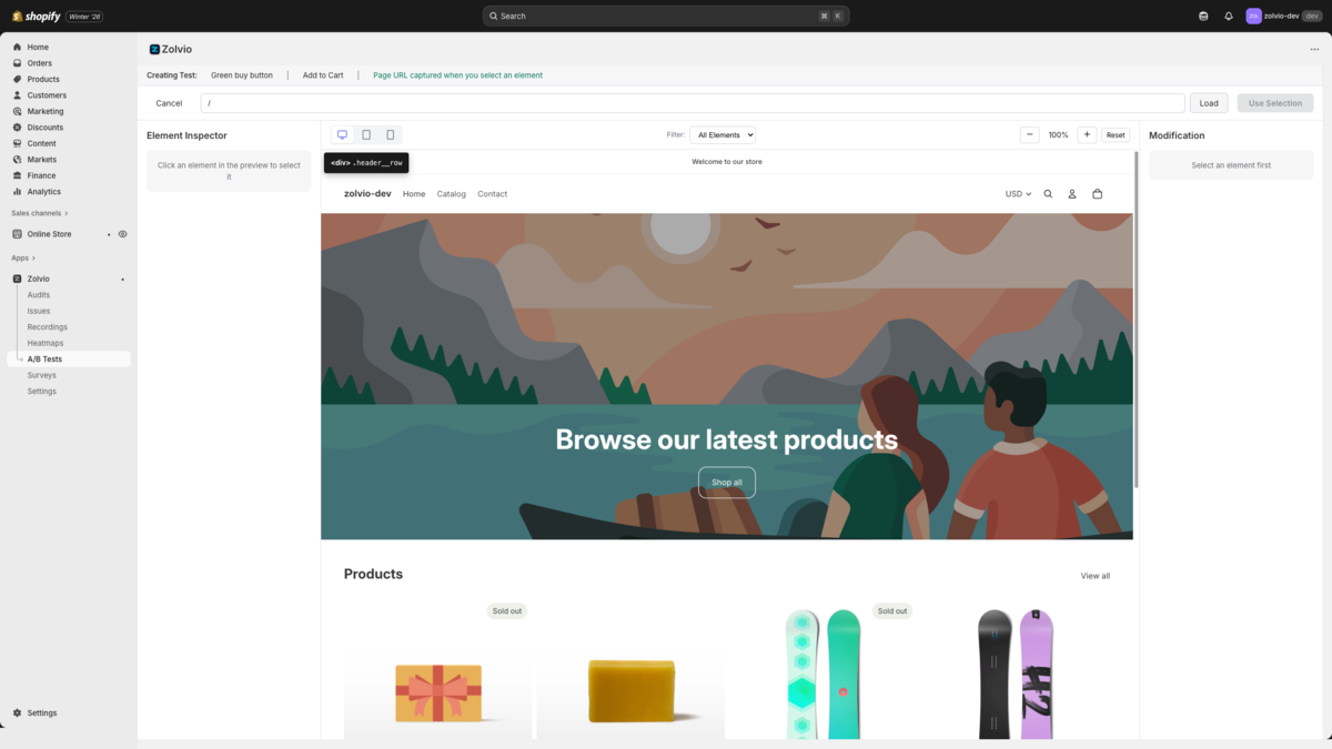 Visual editor preview