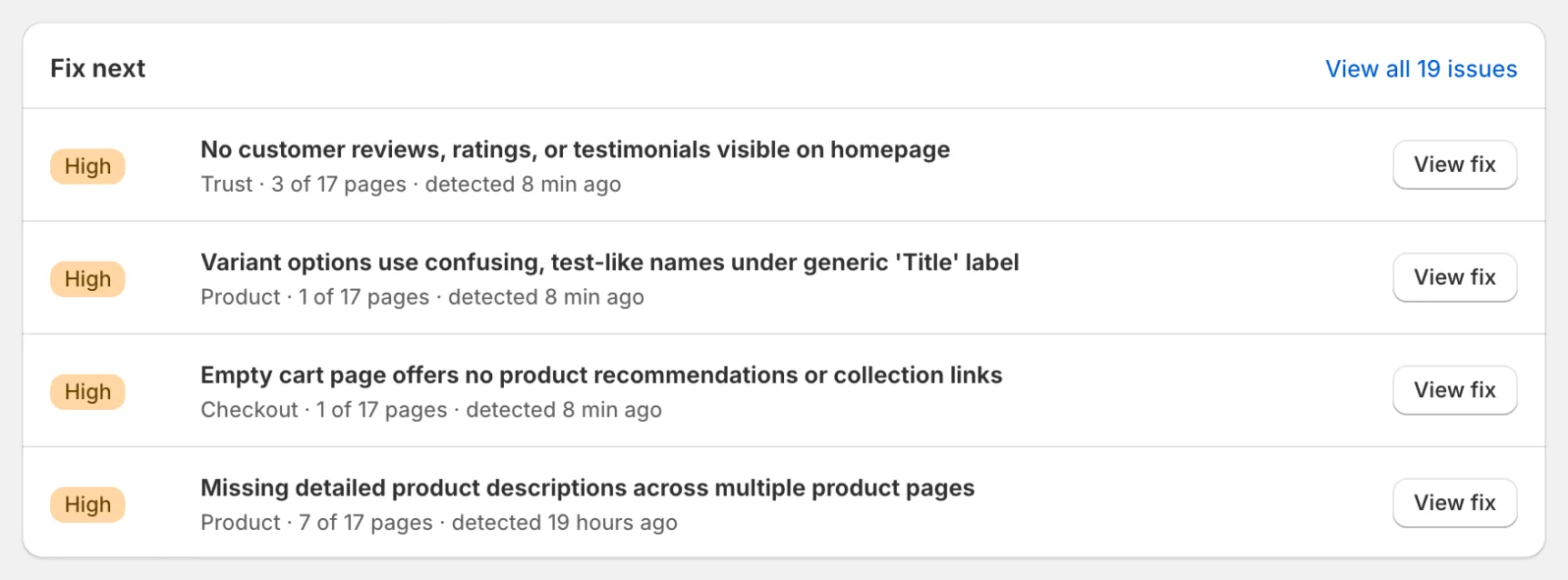 Fix next list on the dashboard