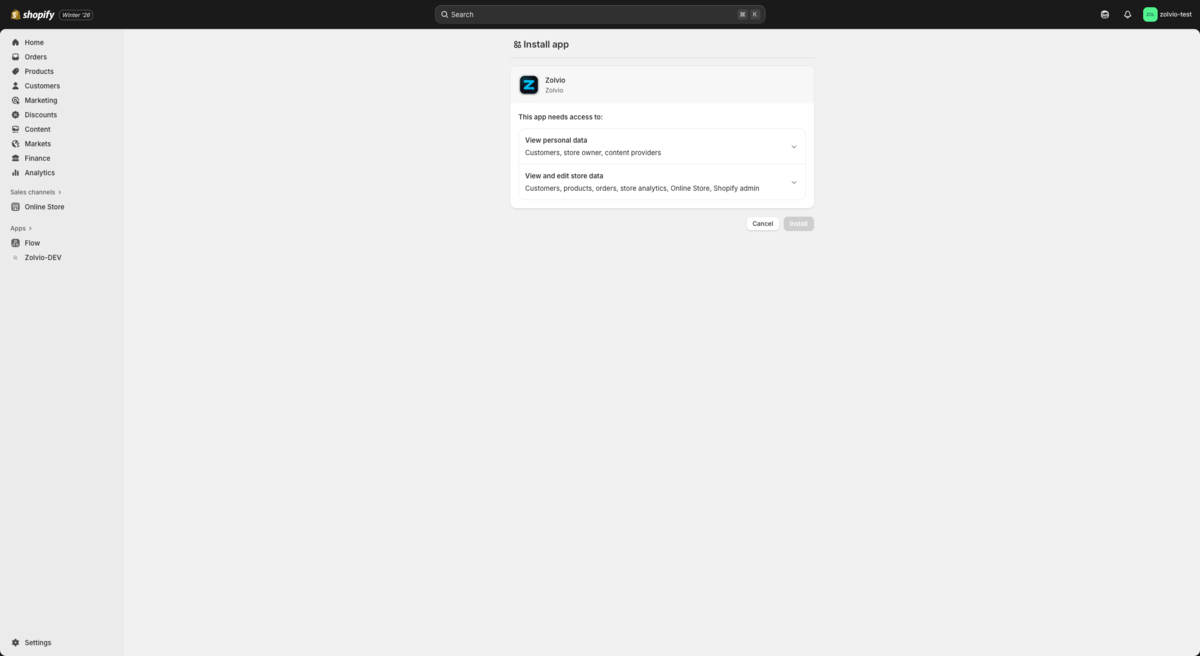 Zolvio onboarding wizard